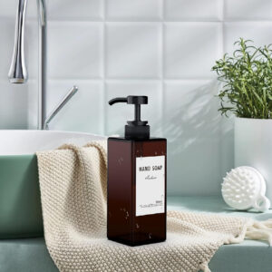Brown Anhow Wall Mounted Soap Dispenser Set of 3, 500ml, No-Drill Detergent Dispenser for Kitchen & Bathroom. - Image 3