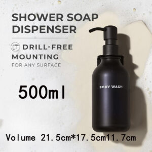 White Shop 3-Piece Set Wall-Mount Plastic Bottle Dispenser, Durable & Convenient Storage Solution. - Image 2
