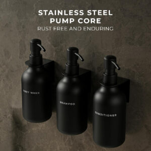 White Shop 3-Piece Set Wall-Mount Plastic Bottle Dispenser, Durable & Convenient Storage Solution. - Image 3