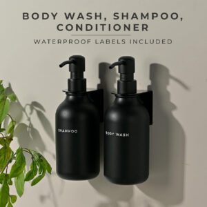 White Shop 3-Piece Set Wall-Mount Plastic Bottle Dispenser, Durable & Convenient Storage Solution. - Image 5