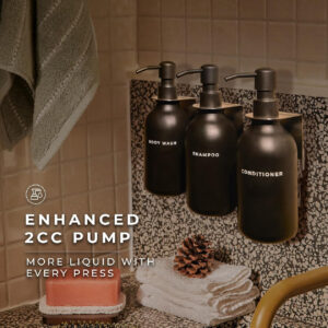 White Shop 3-Piece Set Wall-Mount Plastic Bottle Dispenser, Durable & Convenient Storage Solution. - Image 6