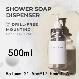 Transparent White Shop 3-Piece Set Wall-Mount Plastic Bottle Dispenser, Durable & Convenient Storage Solution. (Copy) - Image 2