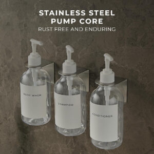 Transparent White Shop 3-Piece Set Wall-Mount Plastic Bottle Dispenser, Durable & Convenient Storage Solution. (Copy) - Image 3