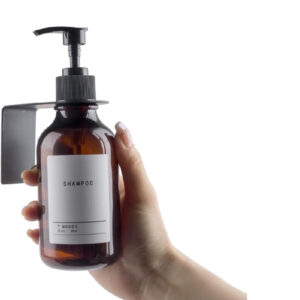 Wall-Mounted 7 Moods Shampoo & Soap Dispenser Set – 3 Amber Refillable Bottles with Pump, Drill-Free Holders & Waterproof Labels. - Image 3