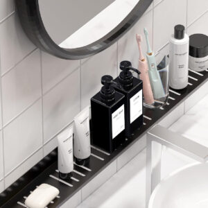 Anhow Wall Mounted Soap Dispenser Set of 3, 500ml, No-Drill Detergent Dispenser for Kitchen & Bathroom, Black. - Image 4