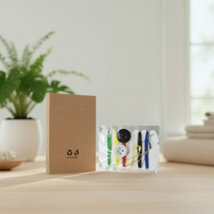 Eden Eco-Friendly Sewing Kit | Essential Hotel Guest Room Amenity with Buttons, Safety Pin, Needle & Threads in Kraft Paper Box. - Image 2