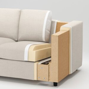 VIMLE Bomstad Black 3-Seat Sofa, Durable, Customizable, and Easy-to-Clean with High-Resilience Foam and 10-Year Guarantee. - Image 7