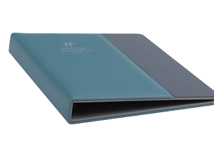 Light Blue Service Folder – Faux Leather - Image 1