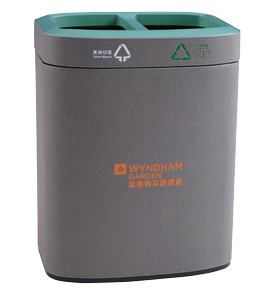 Ashlar Light Gray Double Compartment Dustbin - Image 1
