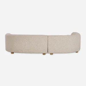 Aloe Beige L-Shaped Sectional Sofa with Wooden Frame - Image 7