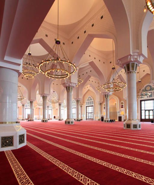 Beautifully designed mosque carpet offering comfort and spiritual ambiance for prayer areas