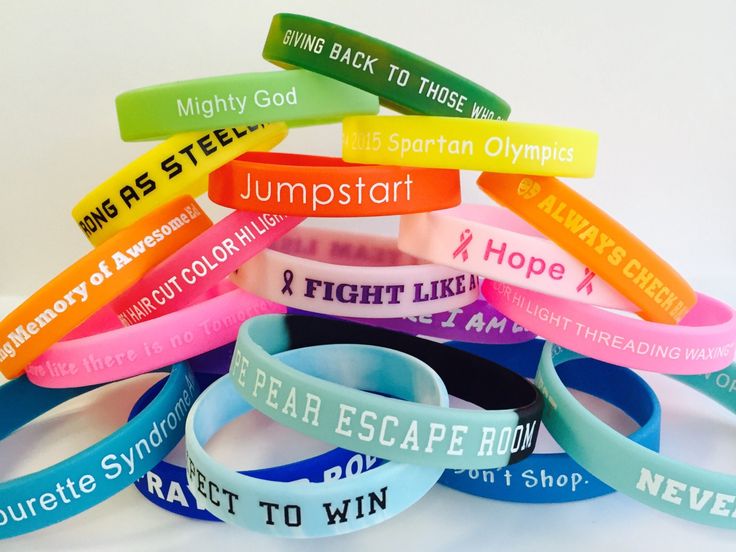 Personalized silicone wristbands in any color with custom logo printing