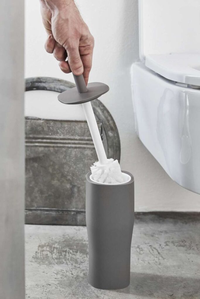 Hotel toilet brushes with holders for restroom hygiene