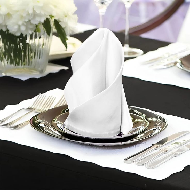 Reusable fabric napkins for dining, weddings, and special events – elegant table setting