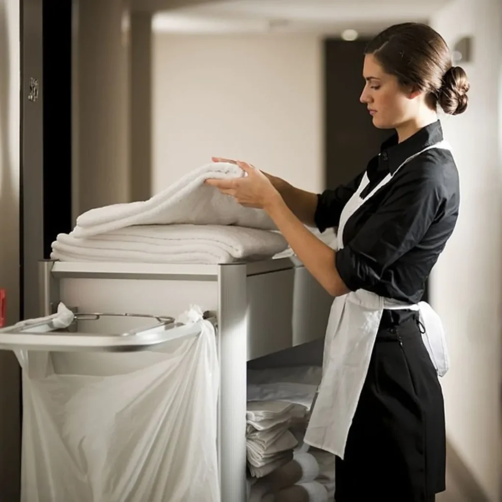 Efficient housekeeping carts for hotel cleaning and room service