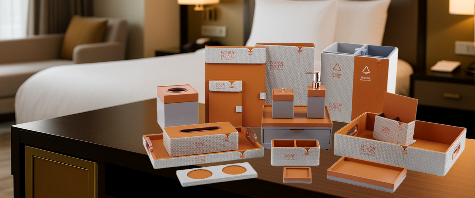 Luxury hotel leather accessories – elegant and durable items for premium guest experience