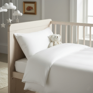 Maples Baby Duvet Cover – 300 TC Cotton, Plain White with Zipper Closure - Image 1