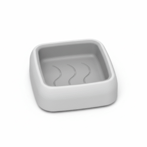 Maples Grey & White Leather Soap Dish - Image 1