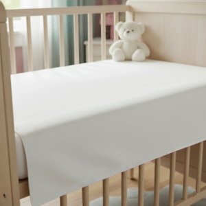 Maples Baby Flat Bed Sheet – 300 TC Pure White, Soft & Breathable Cotton for Comfortable Sleep - Image 1