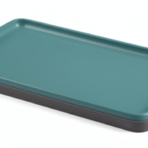 Maples Ashlar Light Grey Leather Serving Tray - Image 1