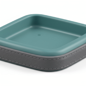 Maples Ashlar Light Grey Leather Soap Dish - Image 1