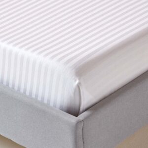 Maples Baby Fitted Sheet – 300 TC Cotton, Striped White, Multiple Sizes for Snug and Comfortable Sleep - Image 4