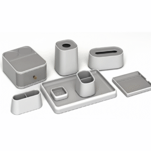 Maples Hotel Leather Accessories - Gray & White Leather Collection - Image 1
