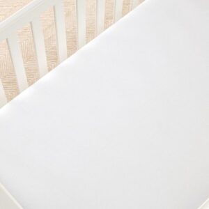 Maples Baby Fitted Bed Sheet – 300 Thread Count Cotton, Plain White, Snug Fit for Cribs and Cots, Multiple Sizes for Cozy Comfort - Image 3
