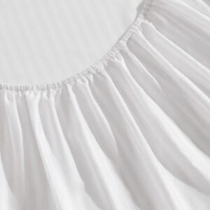 Maples Baby Fitted Sheet – 300 TC Cotton, Striped White, Multiple Sizes for Snug and Comfortable Sleep - Image 3