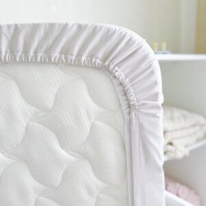 Maples Baby Fitted Bed Sheet – 300 Thread Count Cotton, Plain White, Snug Fit for Cribs and Cots, Multiple Sizes for Cozy Comfort - Image 2
