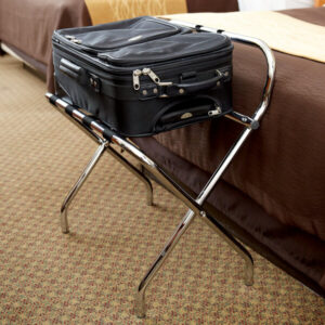 Maples Stainless Steel Luggage Rack with Back Rest Bar and Nylon Straps - Image 2