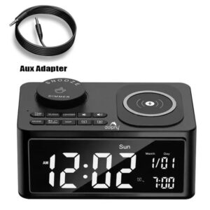 Maples Digital Alarm Clock with Bluetooth, FM Radio & Wireless Charging – Dual Alarm, USB & Type-C Ports, Auto Sleep Timer - Image 5