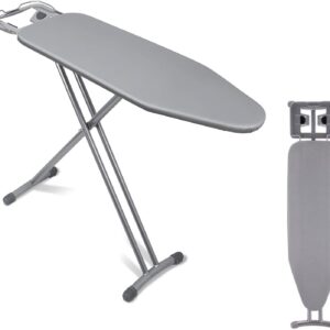 Maples Ironing Board – Steel Frame, Adjustable Height, Anti-Slip & Heat-Resistant Cotton Cover, 130 x 34 cm, Grey - Image 7