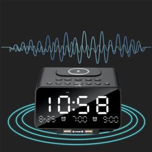 Maples Digital Alarm Clock with Bluetooth, FM Radio & Fast Wireless Charging – Dual Alarm, Hands-Free Call, USB Ports, Auto Sleep Timer - Image 8