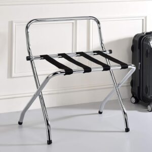 Maples Stainless Steel Luggage Rack with Back Rest Bar and Nylon Straps - Image 3