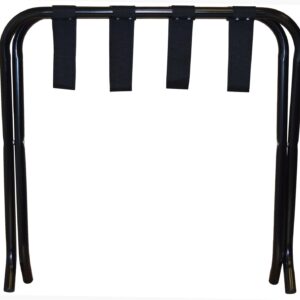 Maples Stainless Steel Luggage Rack with Black Nylon Straps – Foldable Design, Heavy-Duty, Floor Protection Caps - Image 3
