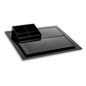 Maples 3-Piece Melamine Amenity Tray Set – Elegant, Food-Safe, and Easy to Clean (Black) - Image 1