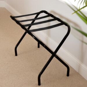 Maples Stainless Steel Luggage Rack with Black Nylon Straps – Foldable Design, Heavy-Duty, Floor Protection Caps - Image 5
