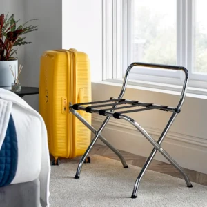 Maples Stainless Steel Luggage Rack with Back Rest Bar and Nylon Straps - Image 4