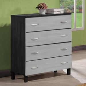 Maples 4-Drawer Chest – Modern Contemporary Storage Cabinet (Brown & Grey) - Image 2
