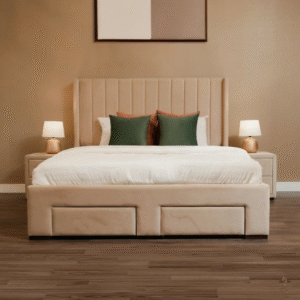 Maples 5-Piece Modern Bedroom Set – Wingback Storage Bed, 2 Bedsides, Dresser & 4-Door Wardrobe - Image 3