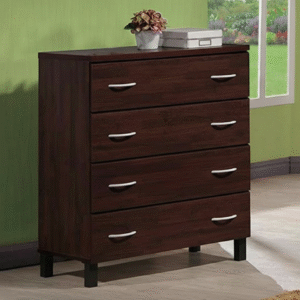 Maples 4-Drawer Chest – Modern Contemporary Storage Cabinet (Brown & Grey) - Image 1