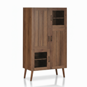 Maples 4-Door Shoe Cabinet – Air-Vented Storage with Weathered Finish (Black, Dark Brown & Walnut) - Image 4
