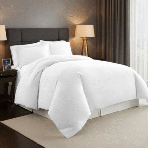 Maples Pure White Polycotton Duvet Cover with Flap – Available in 144 to 300 Thread Counts and Multiple Sizes - Image 1