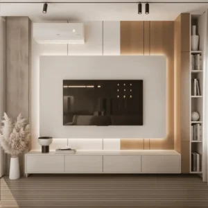 Maples TV Wall Unit – Modern Minimalist Design with Ample Storage & Smart Cable Management (Customizable)