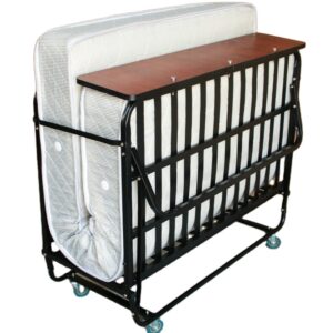 Maples Folding Extra Bed with Wooden Headboard & 20cm Spring Mattress – Space-Saving, Durable Design - Image 2