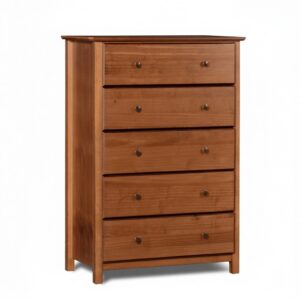 Maples 5-Drawer Chest of Drawers – Modern Mid-Century Storage Unit with Walnut Finish (Light Brown, Dark Brown & Black) - Image 5