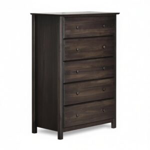 Maples 5-Drawer Chest of Drawers – Modern Mid-Century Storage Unit with Walnut Finish (Light Brown, Dark Brown & Black) - Image 2