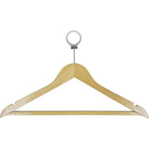 Maples Hotel Grade Anti-Theft Hangers with Zigzag Teeth Grip – Heavy-Duty, Non-Slip, Rust-Resistant, Durable Hangers for Secure Clothing Storage (Pack of 6) – Available in Brown & Natural - Image 1