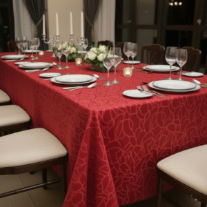 Maples 100% Cotton, Damask Material, Marble Design Table Cloth – Available in Multiple Colors & Sizes - Image 18
